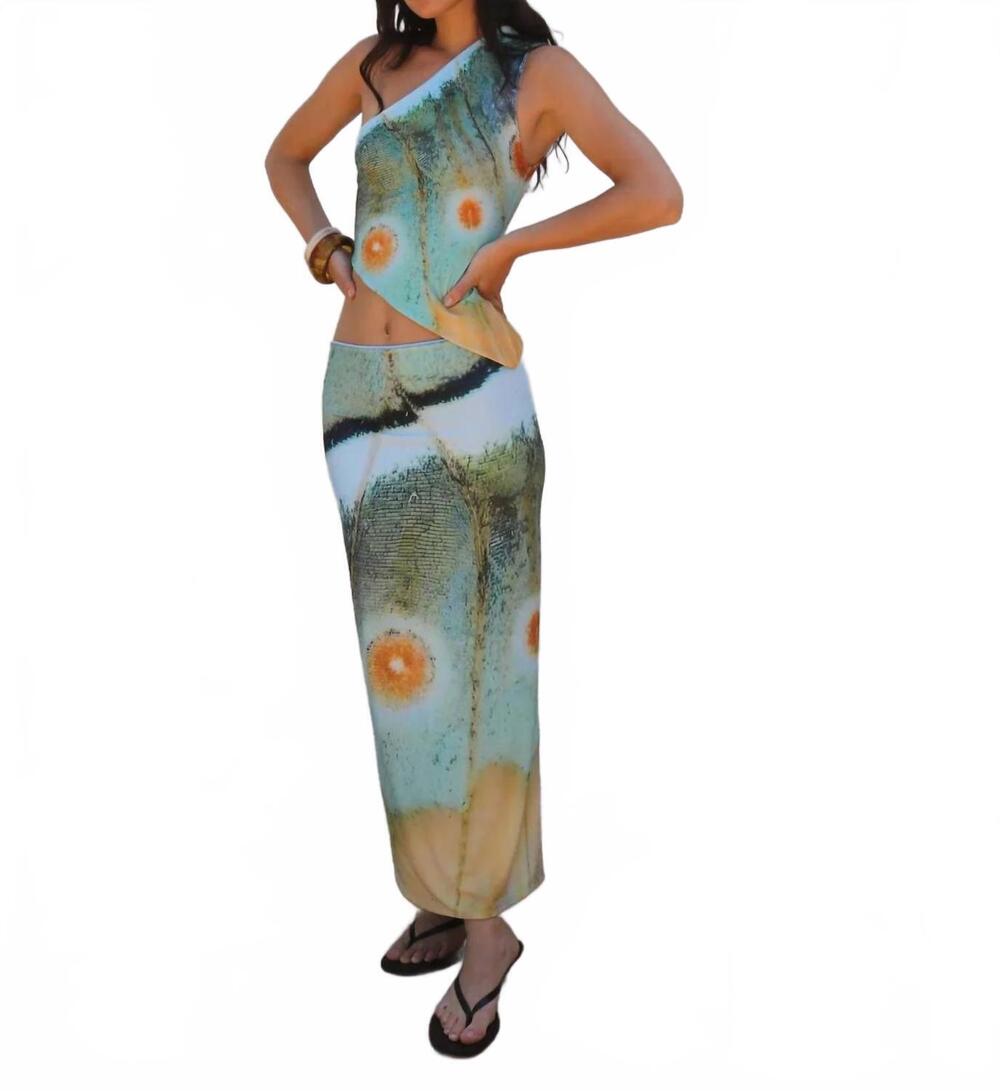 NEW FENERS besos one-shoulder top in marbre